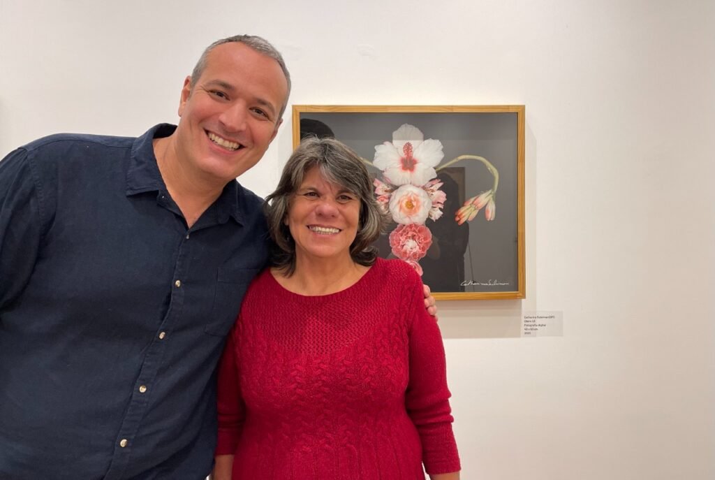 Dirce Abreu e Renato Gosling na abertura do projeto M.U.S.A no shopping parque da cidade em São Paulo.