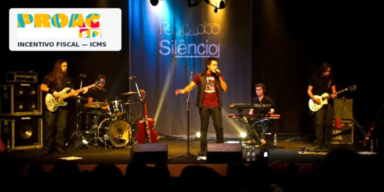 Pedro Lobo e músicos durante apresentação do projeto Silêncio, realizado por meio do incentivo do ICMS.