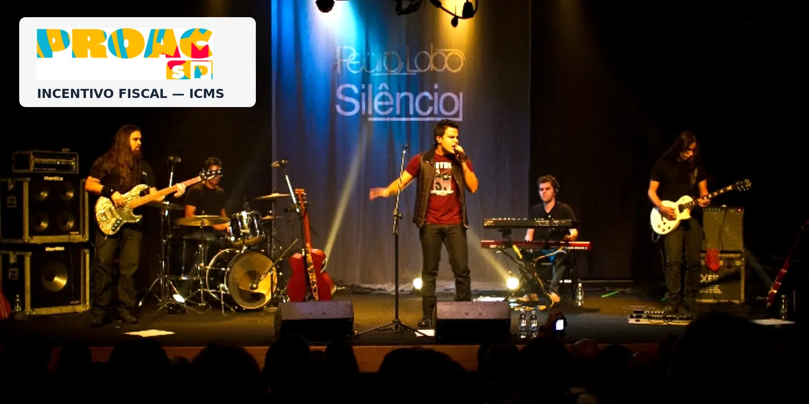 Pedro Lobo e músicos durante apresentação do projeto Silêncio, realizado por meio do incentivo do ICMS.